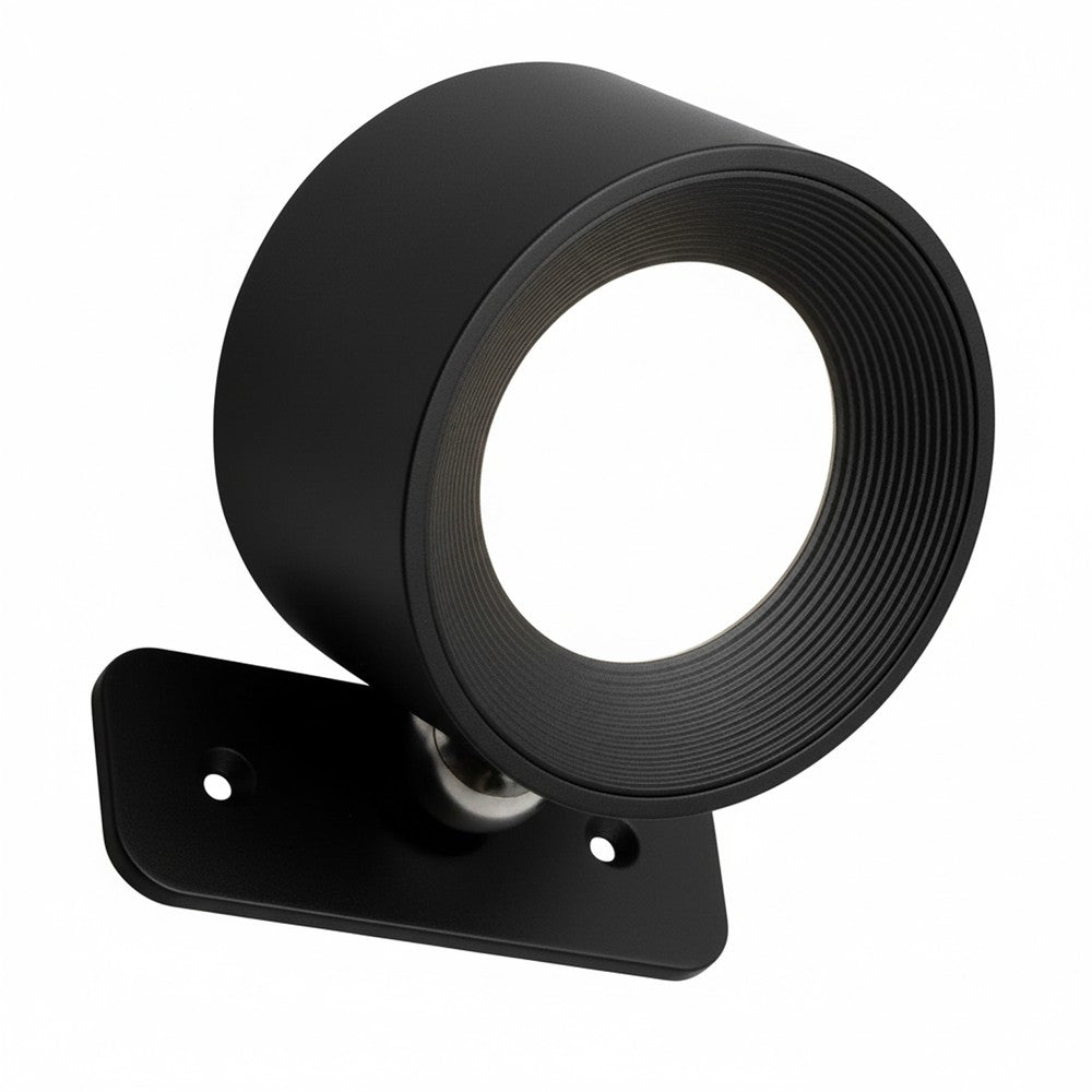 Genopladelig væglampe CCT 4,5W Sort Rund 360° roterbar IP20 inkl. lyskilde 5V DC USB 450lm RA80