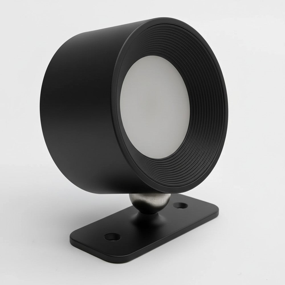 Genopladelig væglampe CCT 4,5W Sort Rund 360° roterbar IP20 inkl. lyskilde 5V DC USB 450lm RA80