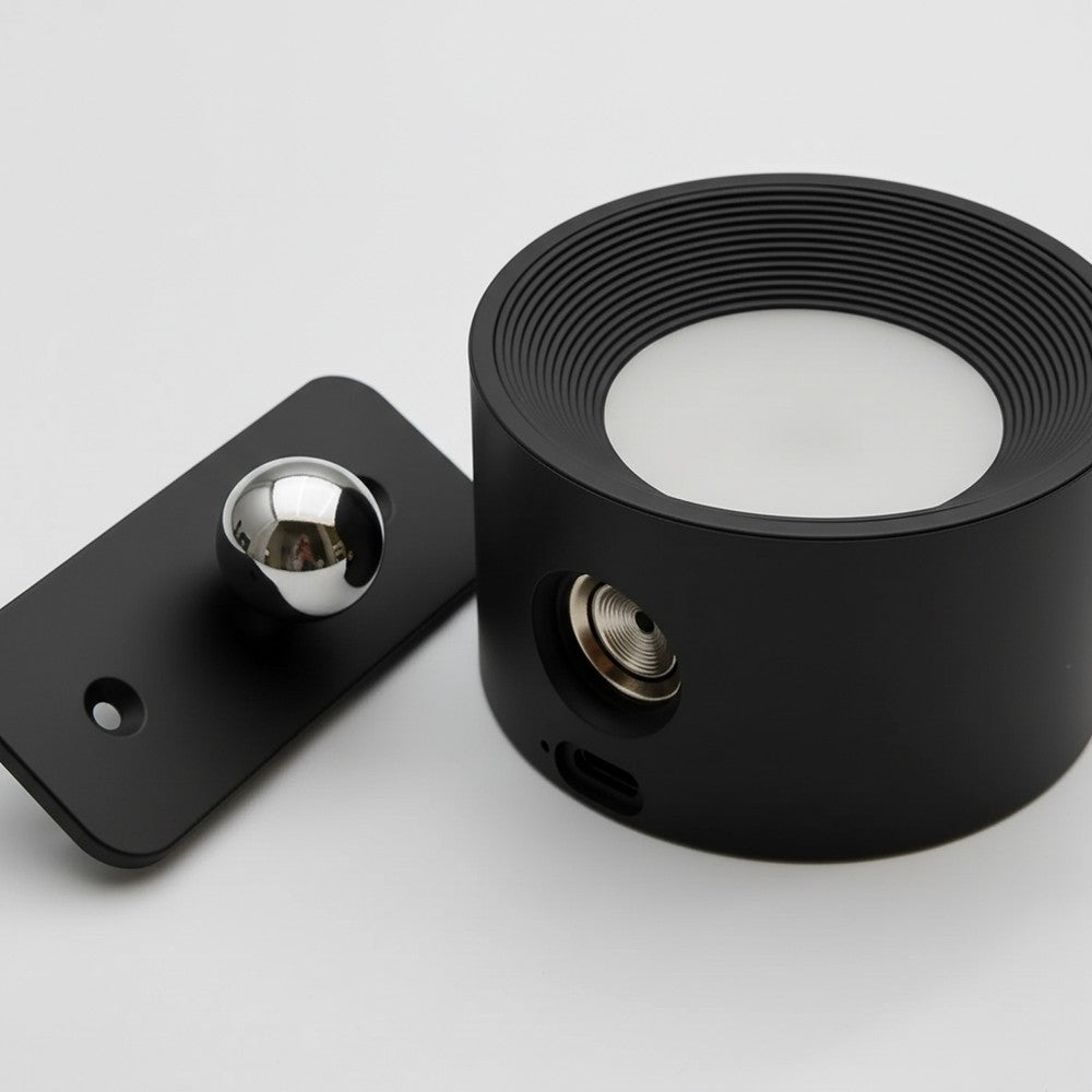 Genopladelig væglampe CCT 4,5W Sort Rund 360° roterbar IP20 inkl. lyskilde 5V DC USB 450lm RA80