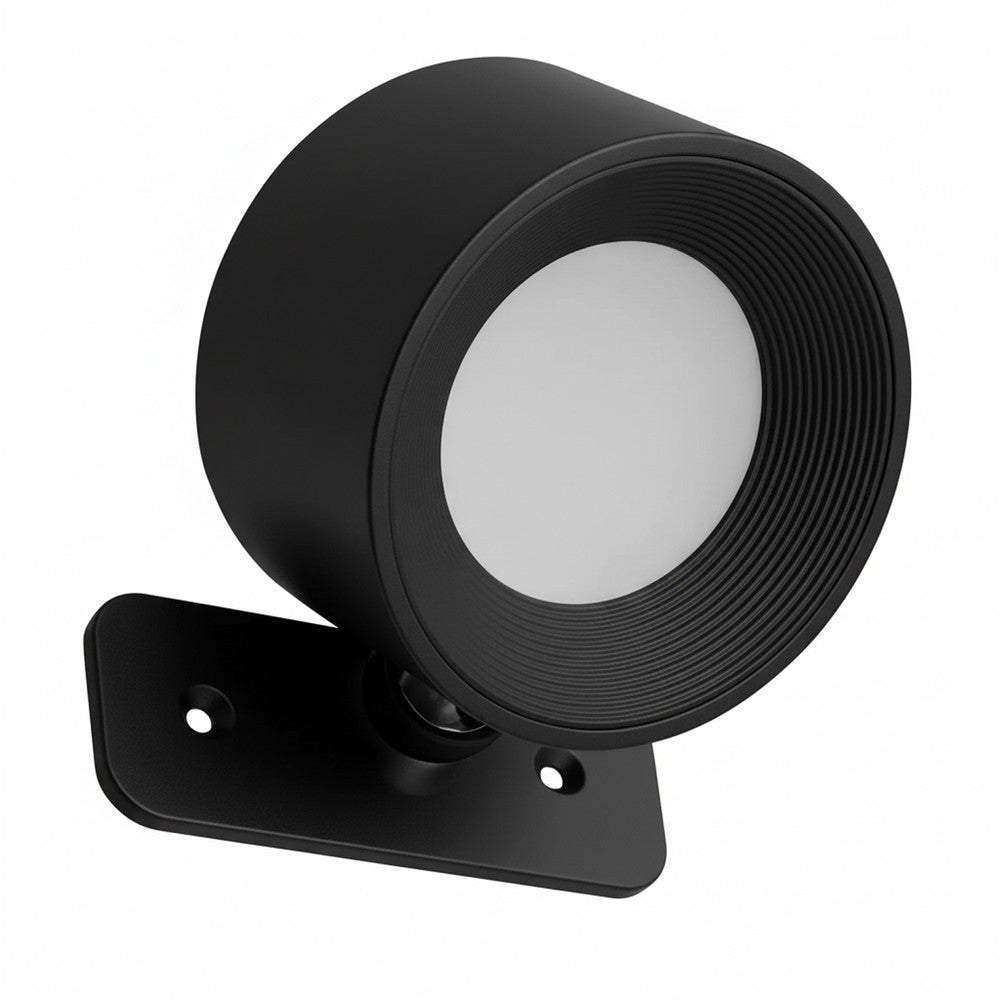 Genopladelig væglampe CCT 4,5W Sort Rund 360° roterbar IP20 inkl. lyskilde 5V DC USB 450lm RA80