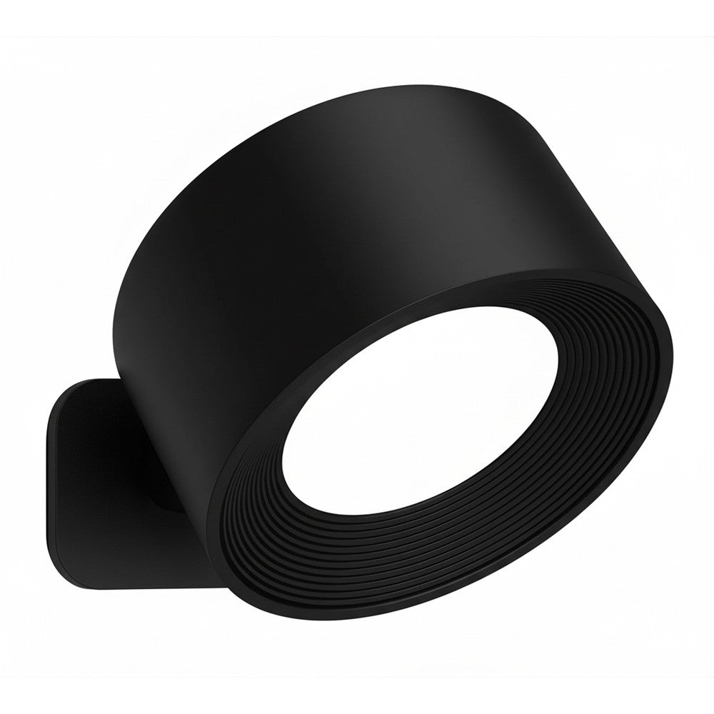 Genopladelig væglampe CCT 4,5W Sort Rund 360° roterbar IP20 inkl. lyskilde 5V DC USB 450lm RA80