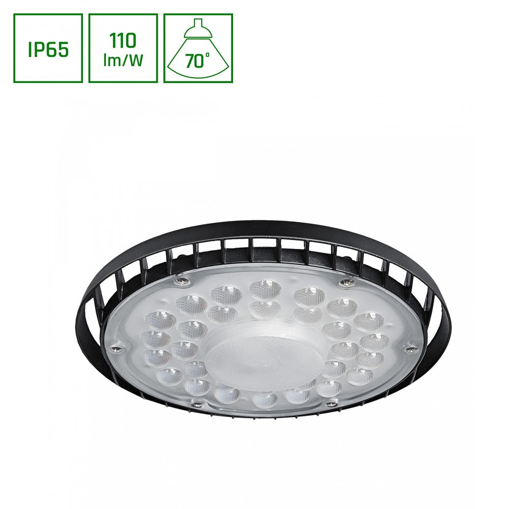 Plateo Sun 4 High Bay 105W - neutral hvid, 230V, 70°, IP65, IK06, 218x80mm, sort