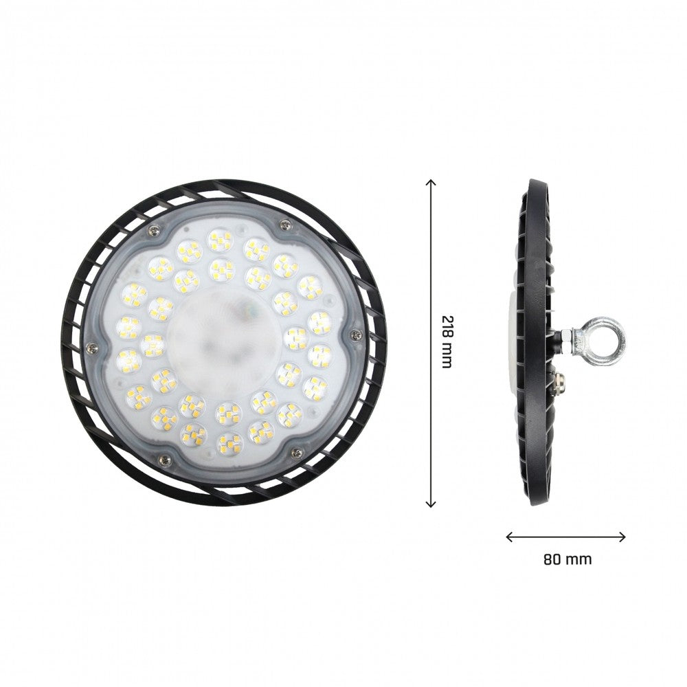 Plateo Sun 4 High Bay 105W - neutral hvid, 230V, 70°, IP65, IK06, 218x80mm, sort
