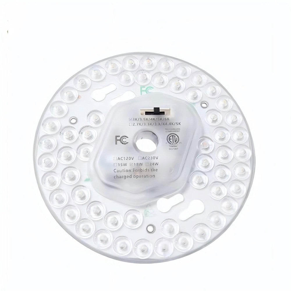18W LED indsats med linser, flicker free - Ø13 cm, Valgfri CCT, erstat G24, cirkelrør og kompaktrør