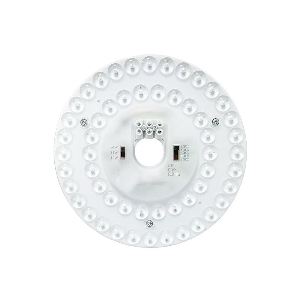 24/18/12W LED indsat med linser, flicker free - Ø17 cm, Valgfri CCT, erstat G24, cirkelrør og kompaktrør