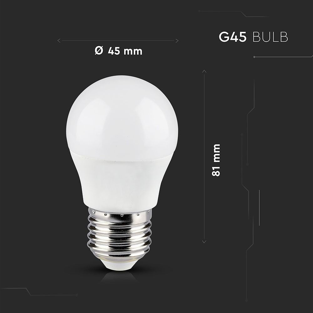 V-Tac 5W Smart Home Krone LED Pære - Tuya/Smart Life, Kompatibel med Google Home, Alexa og Smartphones, E27 Fatning, Erstatter 28W, 230V, 470lm, RA80