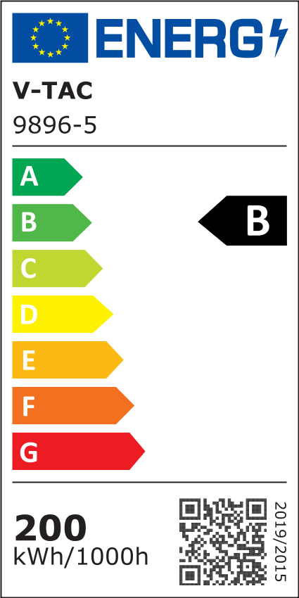 V-Tac 200W LED projektør - 185LM/W, arbejdslampe, udendørs - 100W, 230V, 37000lm, RA70, 5 års garanti, IP65