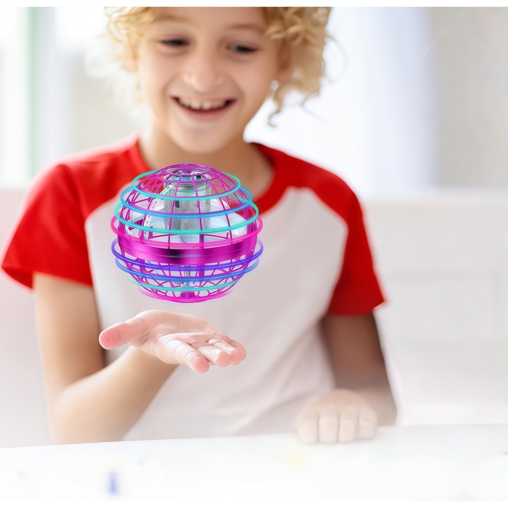 Hover Orb flyvende bold med RGB lys - Ø8,5 cm, blå - Perfekt til børn og barnlige sjæle, effekt 2W