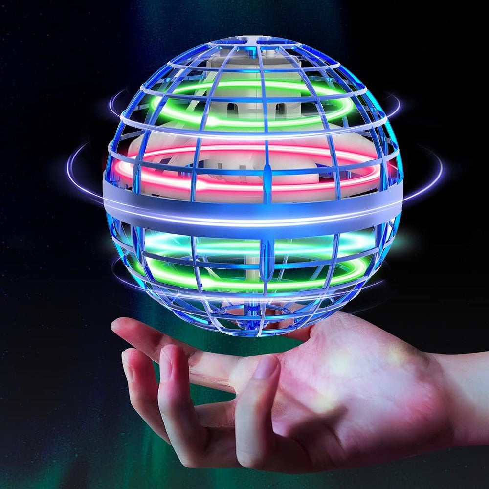 Hover Orb flyvende bold med RGB lys - Ø8,5 cm, blå - Perfekt til børn og barnlige sjæle, effekt 2W
