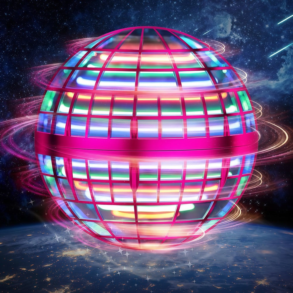 Hover Orb flyvende bold med RGB lys, lilla - Perfekt til børn og barnlige sjæle, Ø9,5 cm, 2W effekt