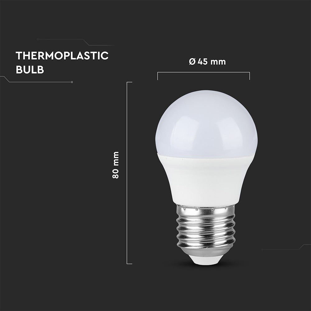 G45 VT-290 LED-pære, 6,5W, E27, 4000K, plast, 600lm, RA80 - 1 stk.
