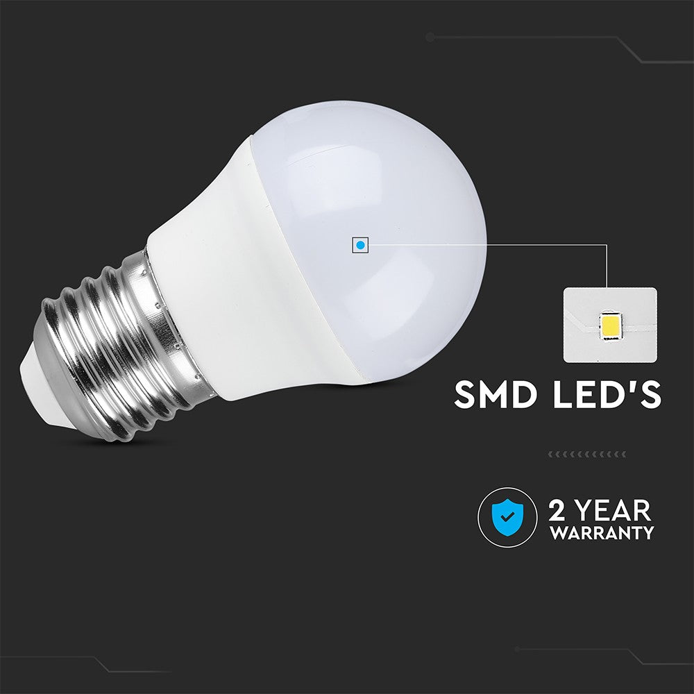 G45 VT-290 LED-pære, 6,5W, E27, 4000K, plast, 600lm, RA80 - 1 stk.