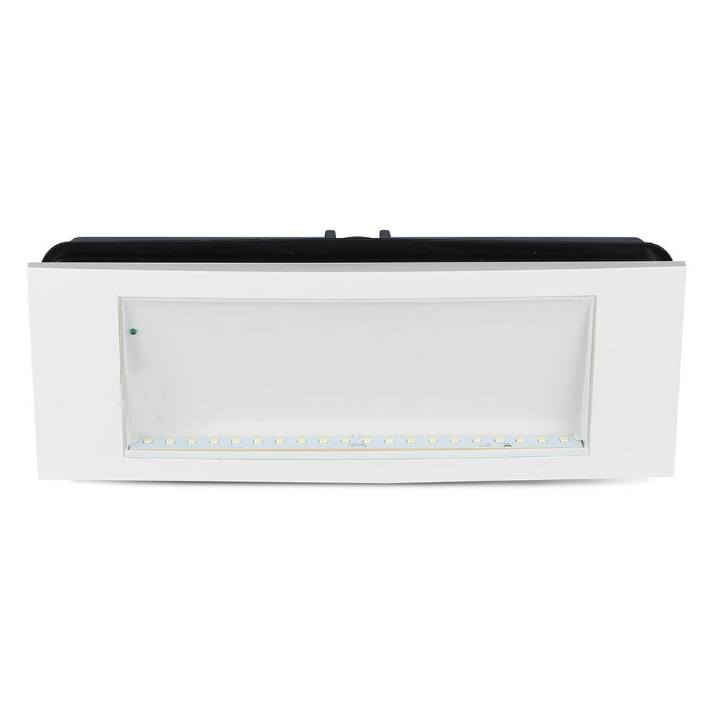 V-Tac 4W LED nødbelysning - Væg/loft/undersænket montering, inkl. batteri og piktogrammer