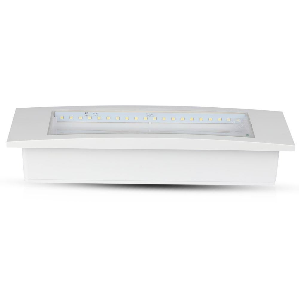 V-Tac 4W LED nødbelysning - Væg/loft/undersænket montering, inkl. batteri og piktogrammer