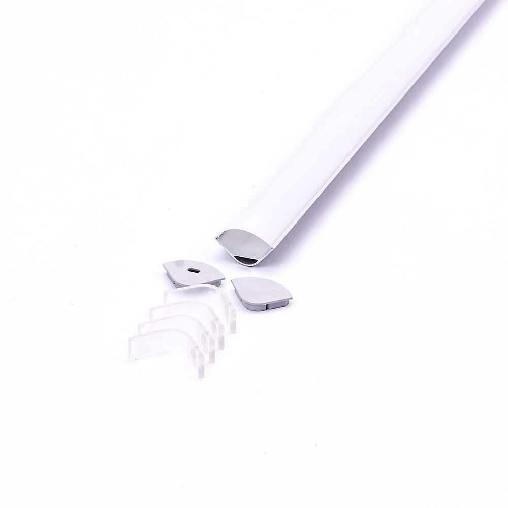 Alu hjørneprofil 30x30 til IP65 og IP68 LED strip med 2 meter længde, inkl. matteret cover og klips