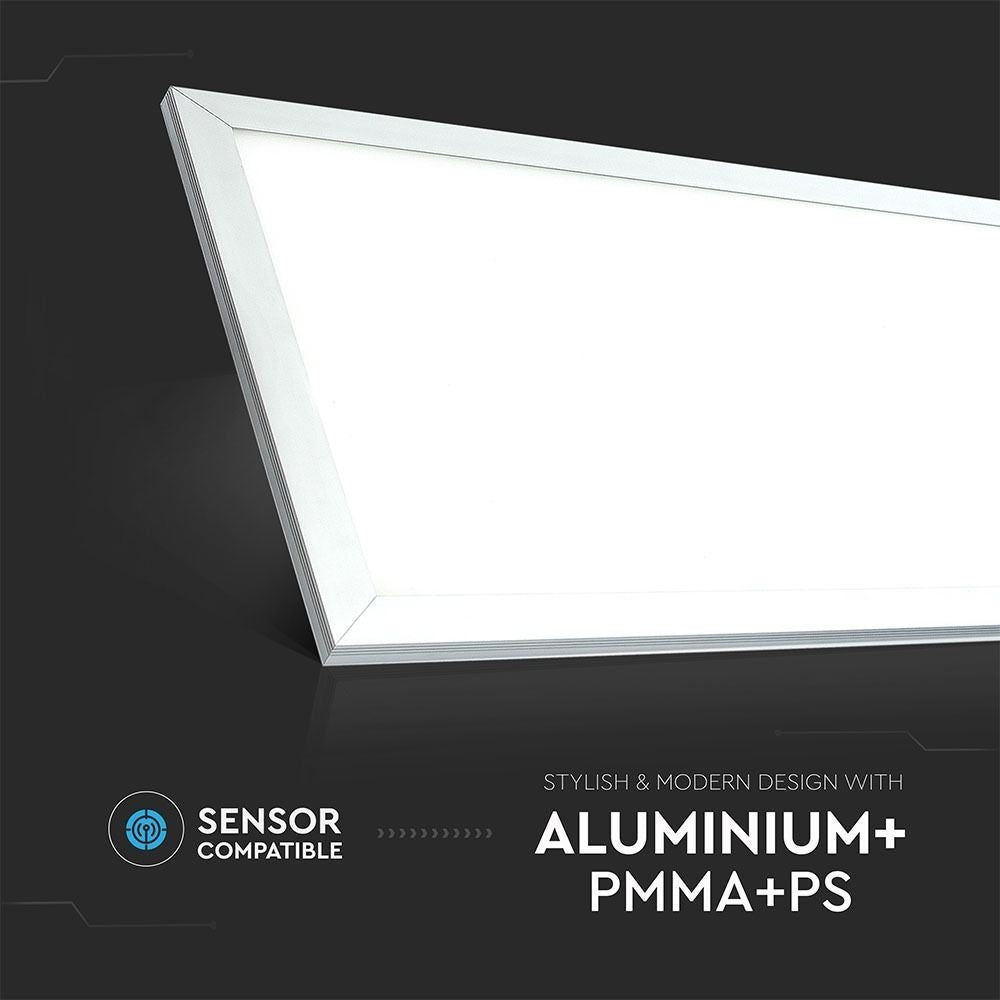 6 stk. V-Tac 120x30 LED paneler med hvid kant - 29W, 120lm/W, erstatter 150W, 3480lm, RA80