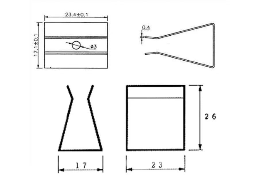 Batteriholder til 1 x 9V E-blok bat. (u. terminaler)