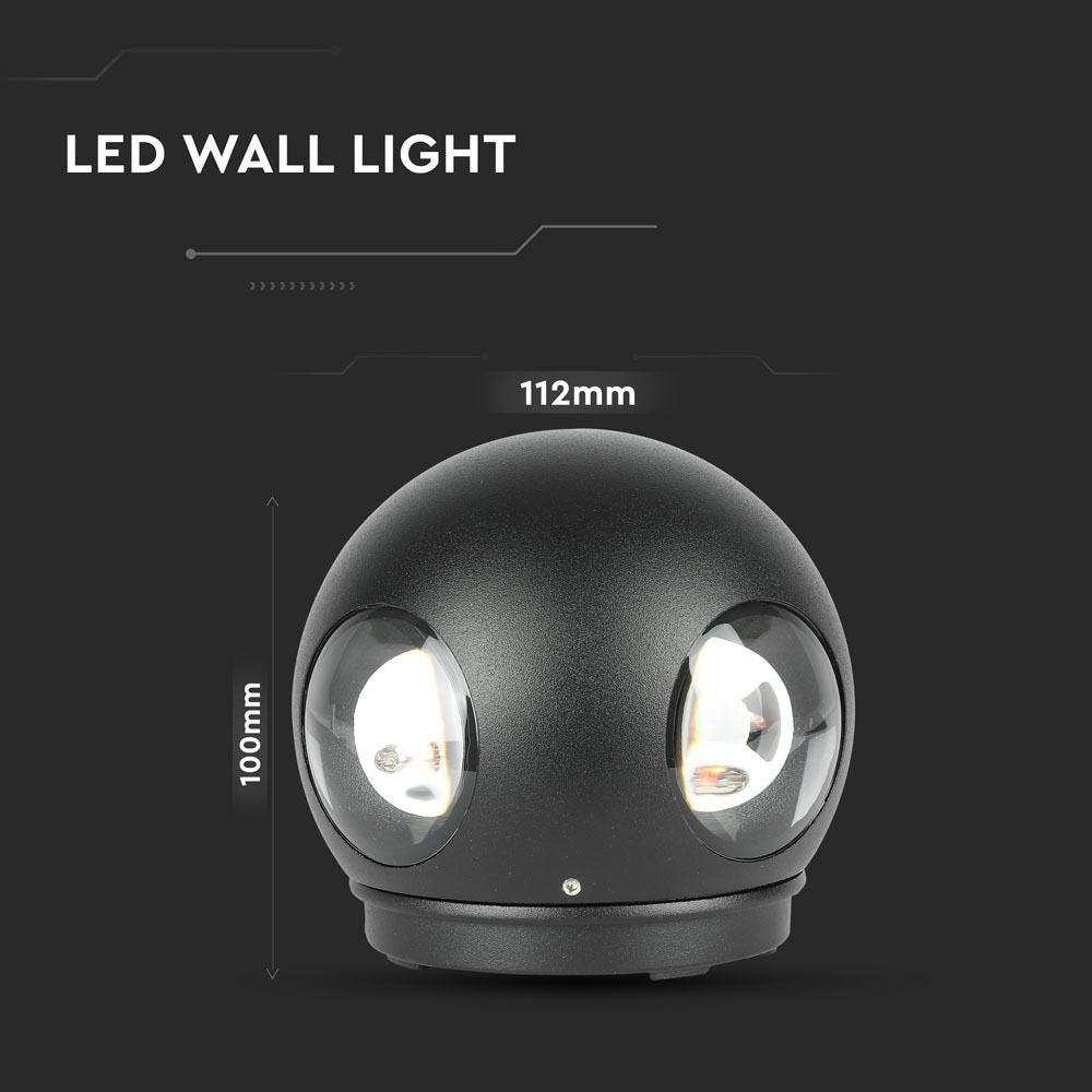 V-Tac 4W LED udendørs væglampe - Rund, IP65, inkl. lyskilde