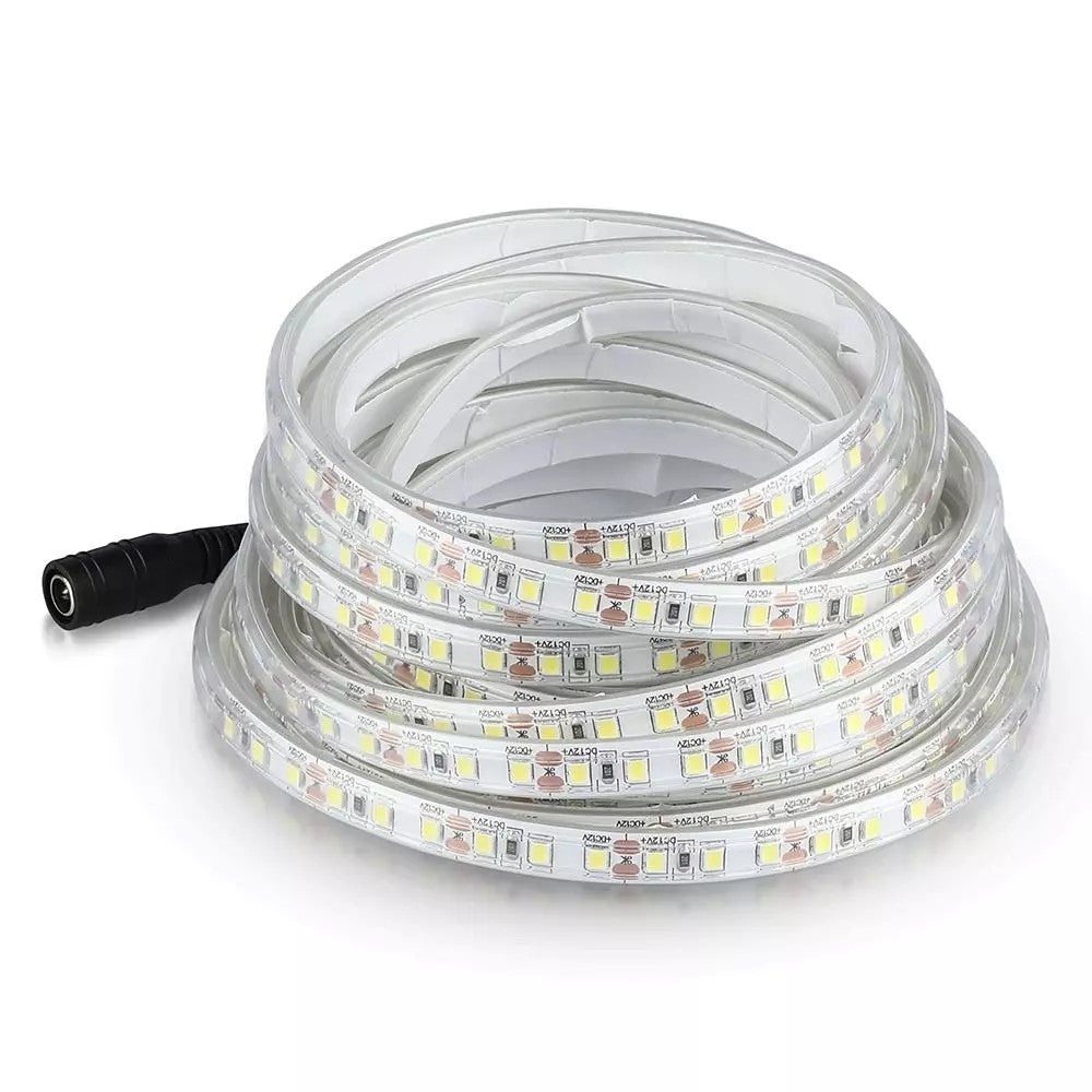 V-Tac Stænktæt LED Strip - 5m, 120 LED/m, 7,2W/m, 12V, 600lm/m, RA80, IP65