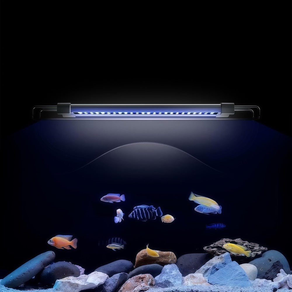 26-50 cm LED Akvarie Armatur, Hvid/Blå Justerbar - 6W, 480lm, 230V
