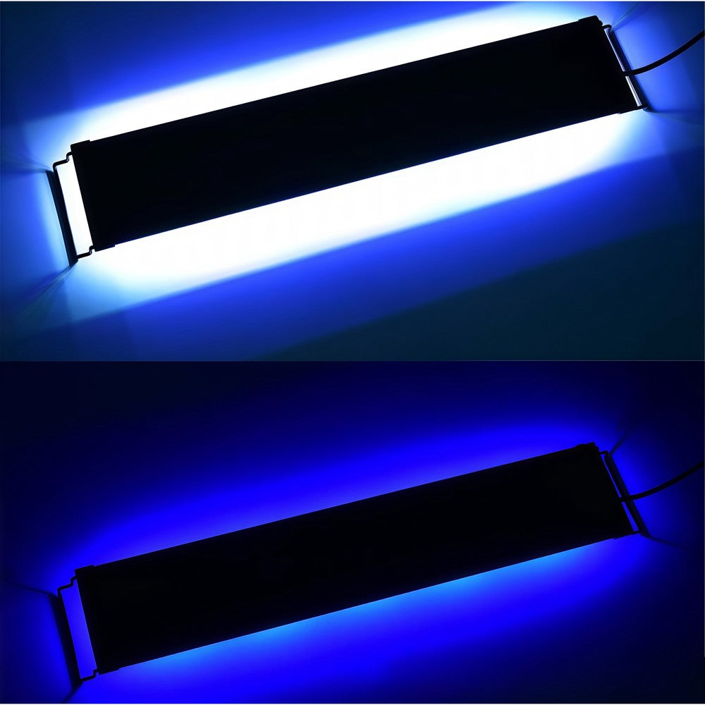 26-50 cm LED Akvarie Armatur, Hvid/Blå Justerbar - 6W, 480lm, 230V