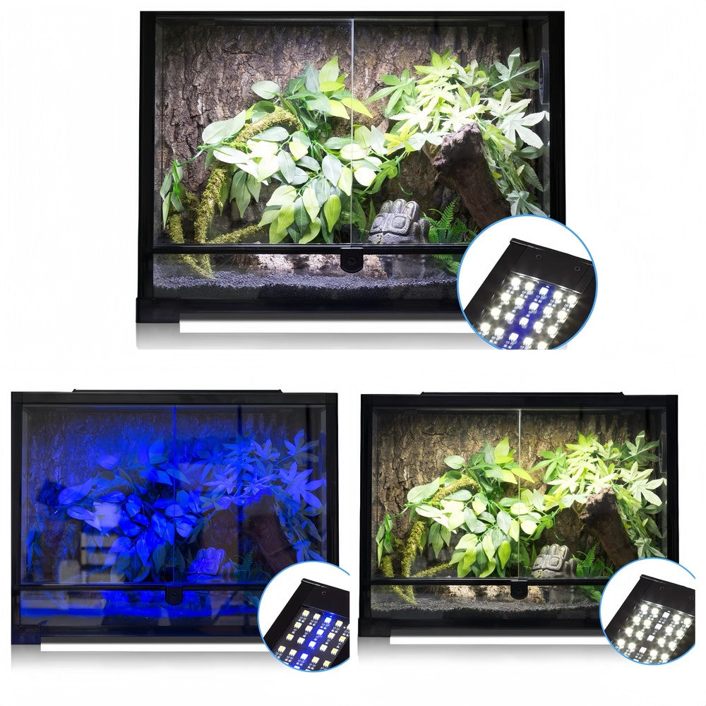 Akvarie armatur - 60-80 cm, 18W LED, hvid/blå, justerbar, 230V, 1440lm