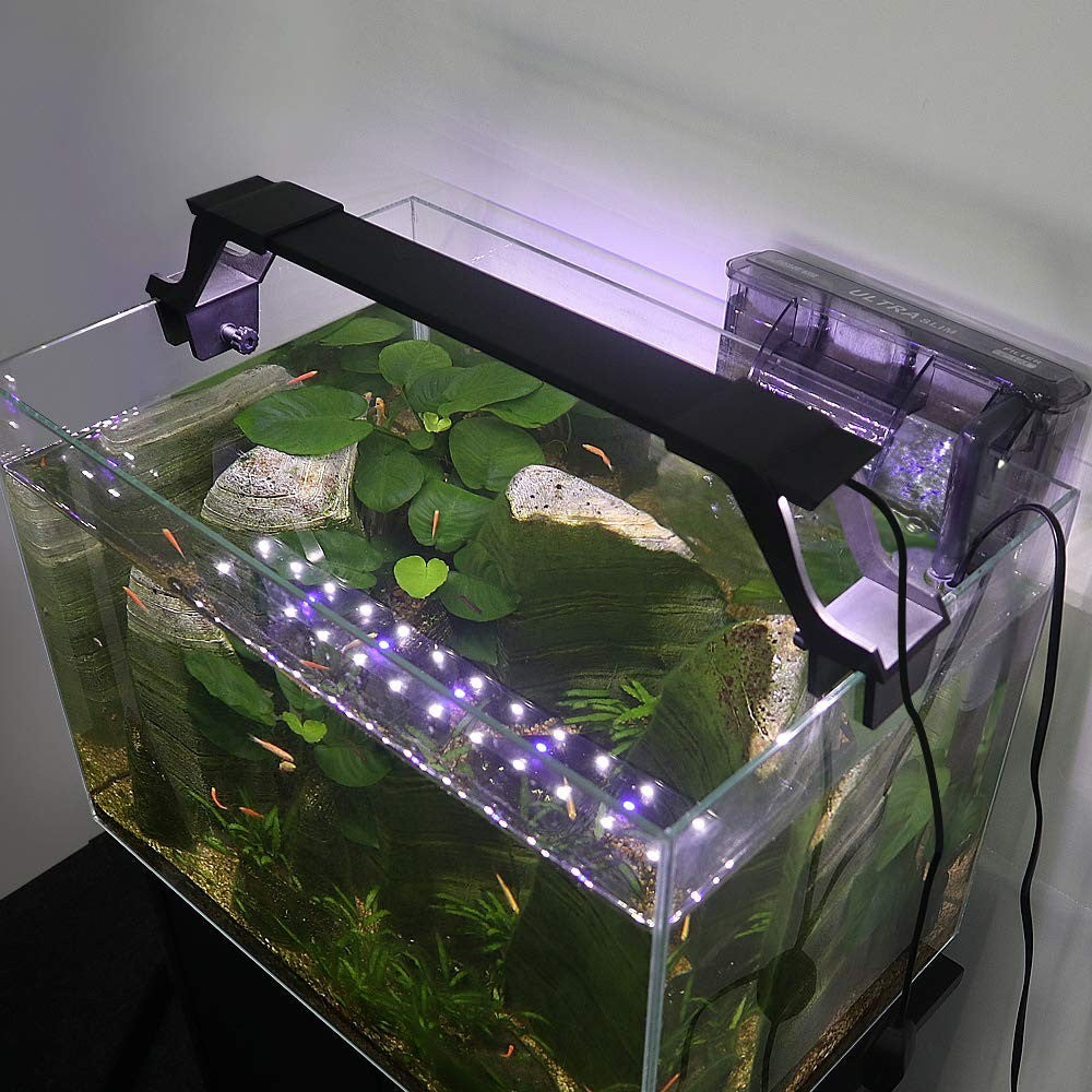 Akvarie LED-armatur - 14W, hvid/blå, justerbar, 53-73cm, 1120lm