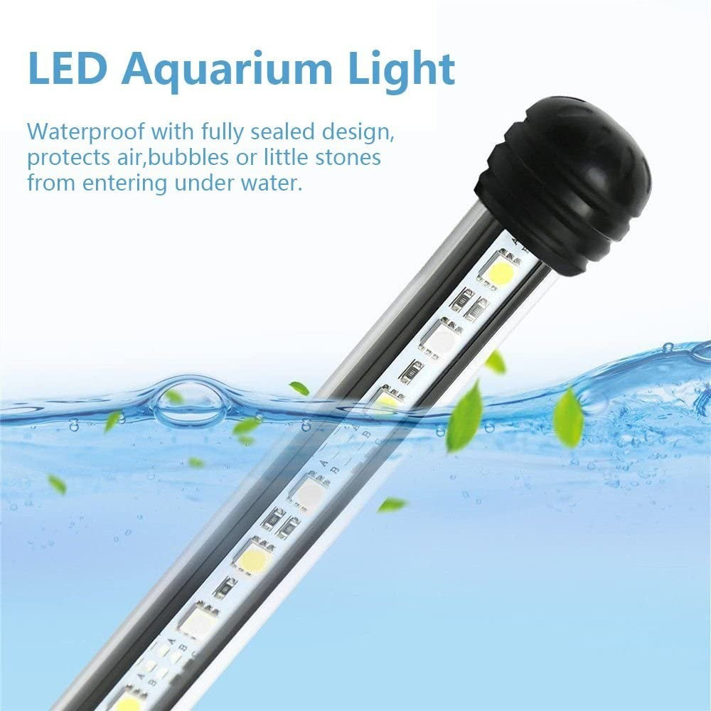 92 cm akvarie armatur - 9W LED, hvid/blå, sugekopper, IP67 - Effekt: 9W, Input: 230V, 540lm, IP68
