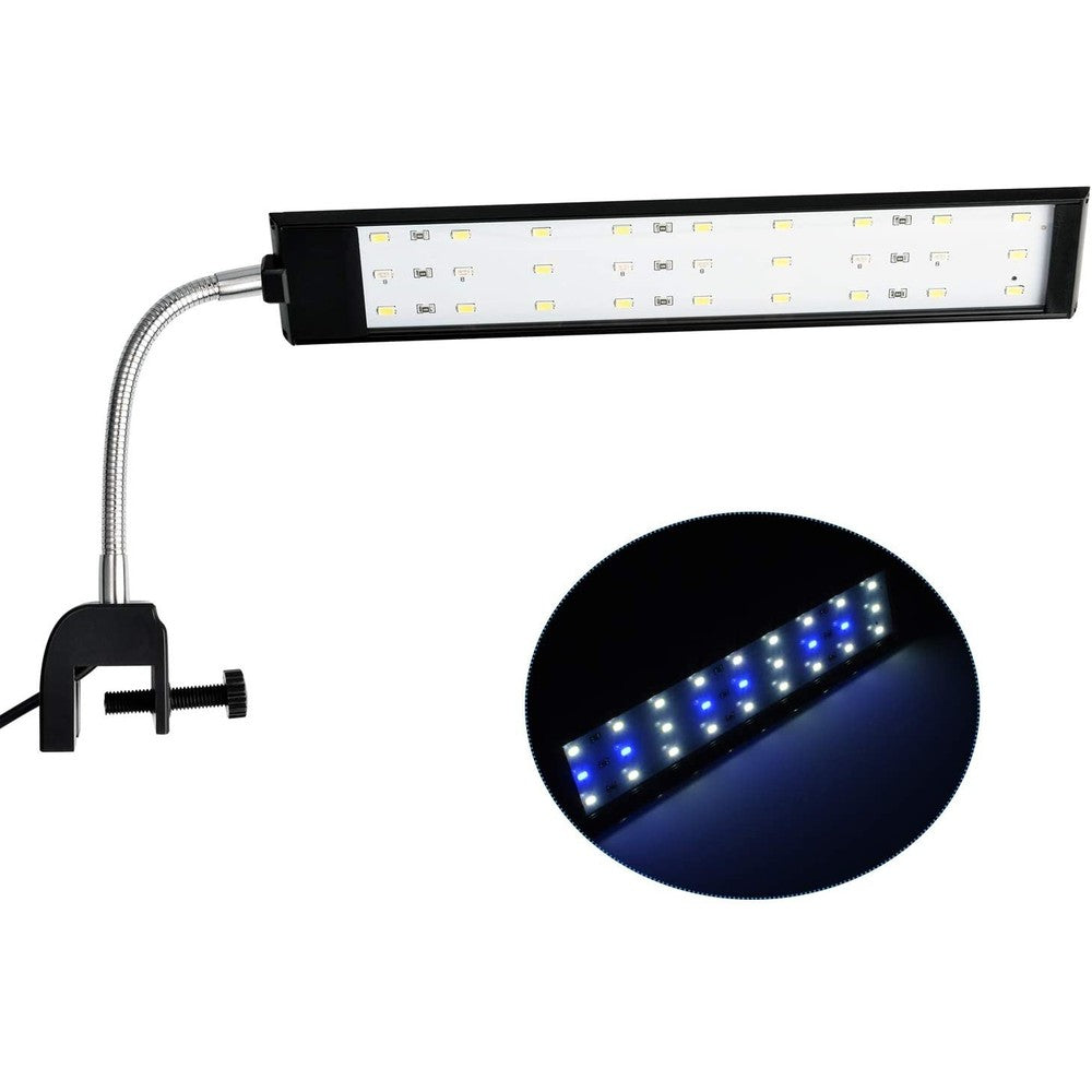 20 cm akvarie lampe - 7W LED, hvid/blå - Effekt: 7W - Input: 230V - 560lm