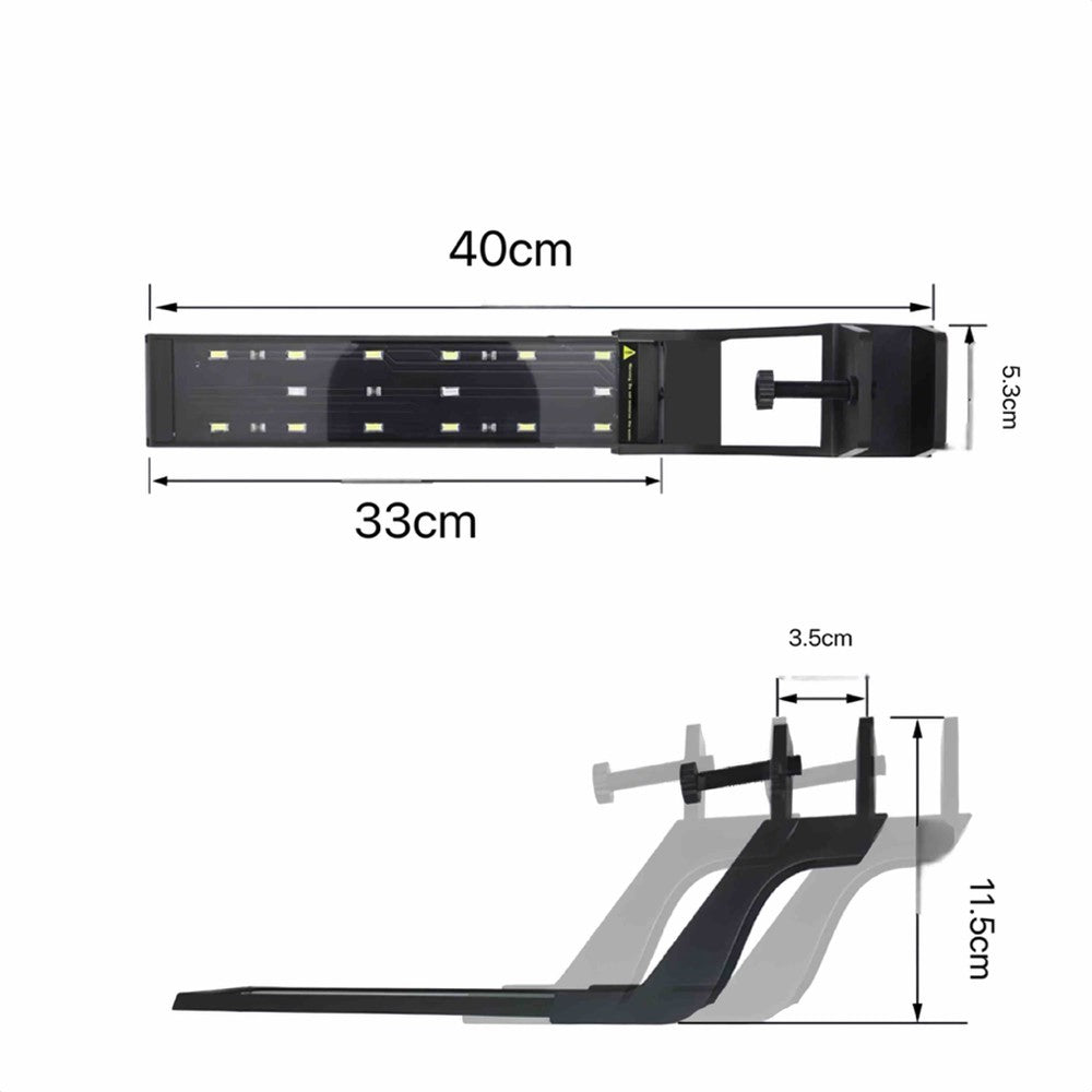 27,5 cm Akvarielampe - 10W LED, Hvid/Blå, Effekt: 10W, Input: 230V, 800lm