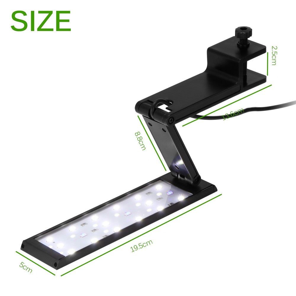 19,5 cm LED Akvarielampe - 7W, Hvid/Blå, 230V, 560lm