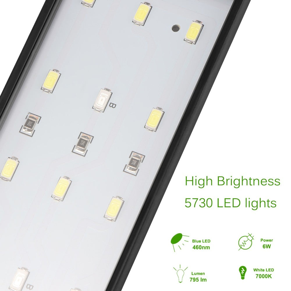 19,5 cm LED Akvarielampe - 7W, Hvid/Blå, 230V, 560lm
