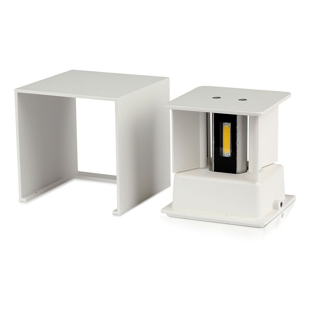 V-Tac 12W LED hvid væglampe - Firkantet, justerbar spredning, IP65 udendørs, 230V, inkl. lyskilde