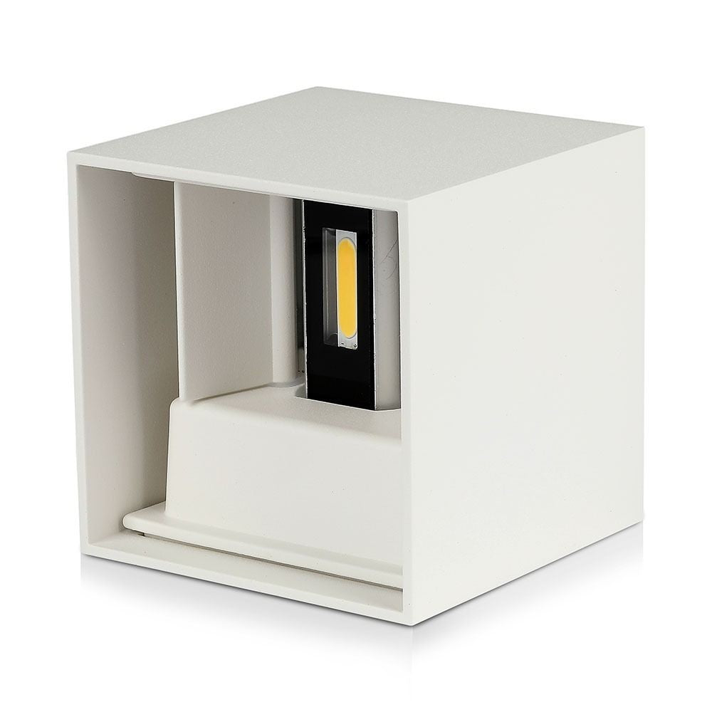 V-Tac 12W LED hvid væglampe - Firkantet, justerbar spredning, IP65 udendørs, 230V, inkl. lyskilde