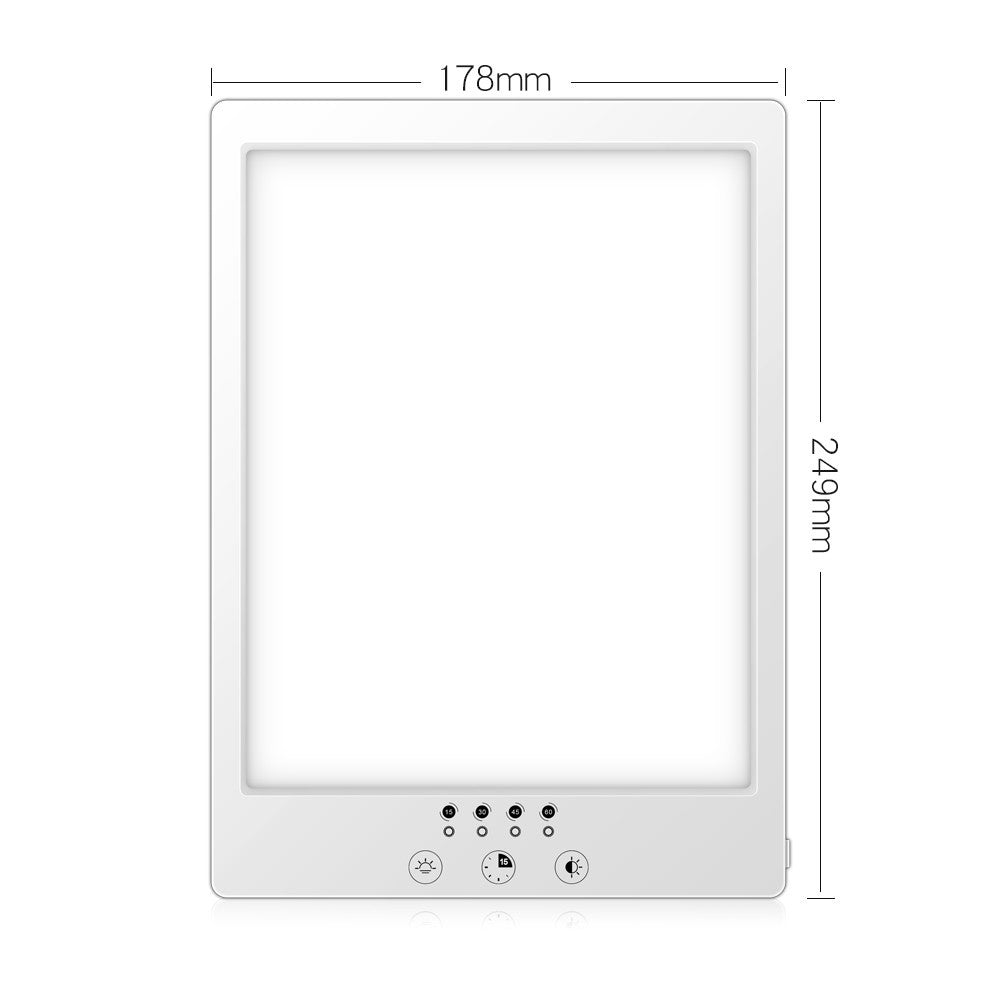 LED lysterapi lampe med timer - 14W, hvid, 12.000 LUX, flicker free
