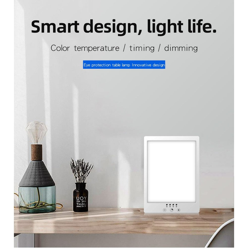 LED lysterapi lampe med timer - 14W, hvid, 12.000 LUX, flicker free