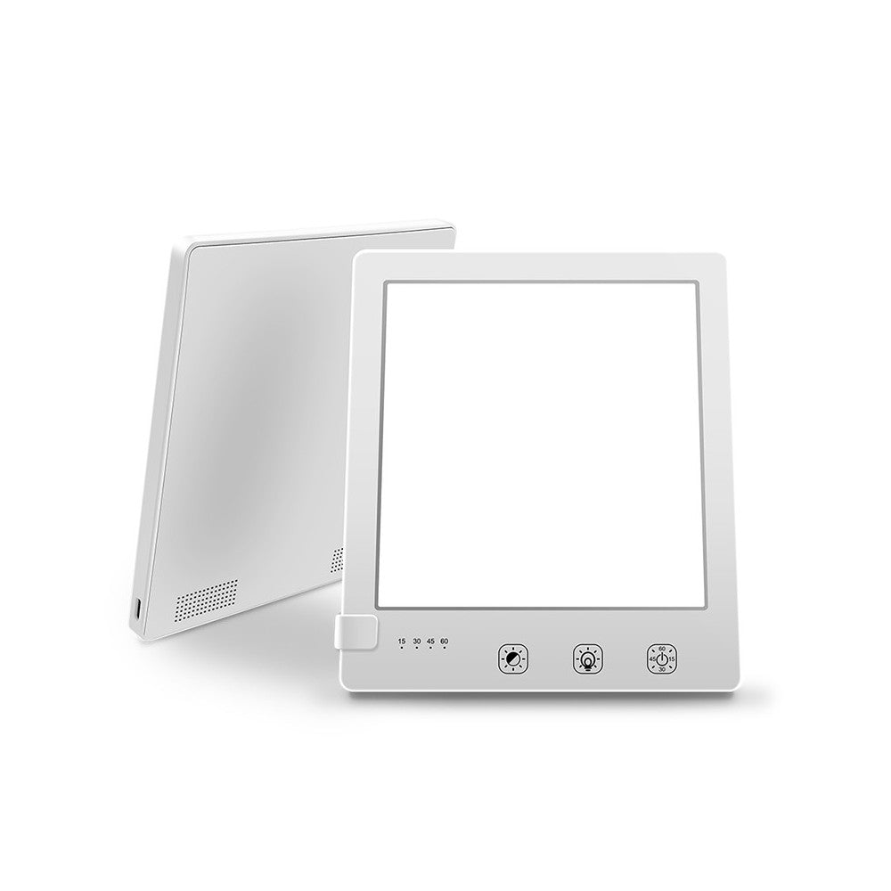 LED Lysterapi Lampe med Timer - 10W, Hvid, 10.000 LUX, USB