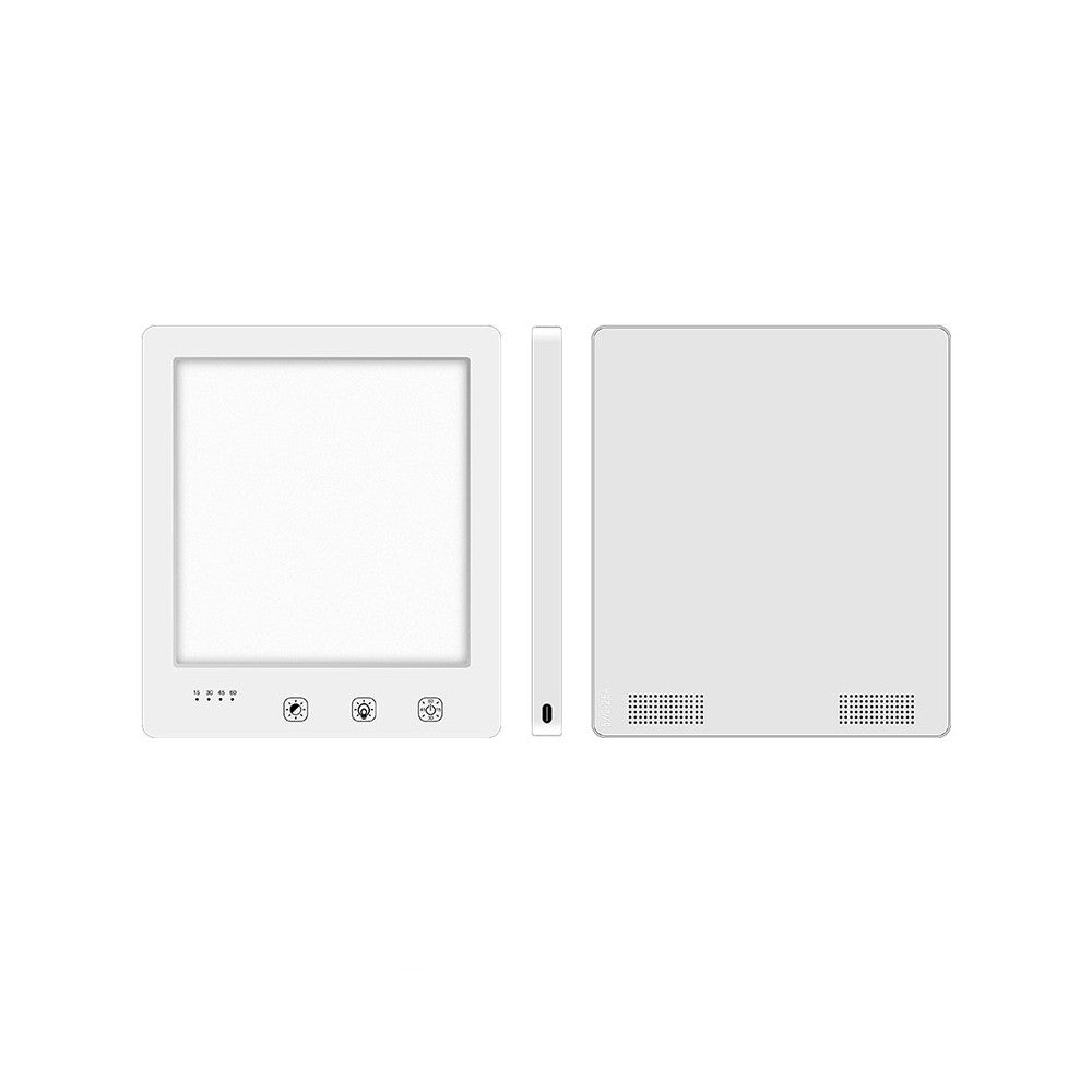 LED Lysterapi Lampe med Timer - 10W, Hvid, 10.000 LUX, USB