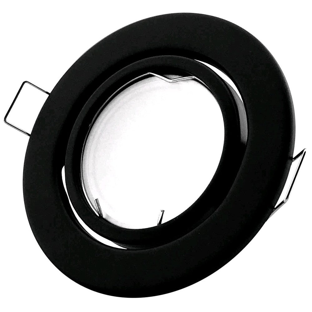 Downlight kit uden lyskilde - Hul: Ø7 cm, Mål: Ø9 cm, sort, vælg MR16 eller GU10 fatning