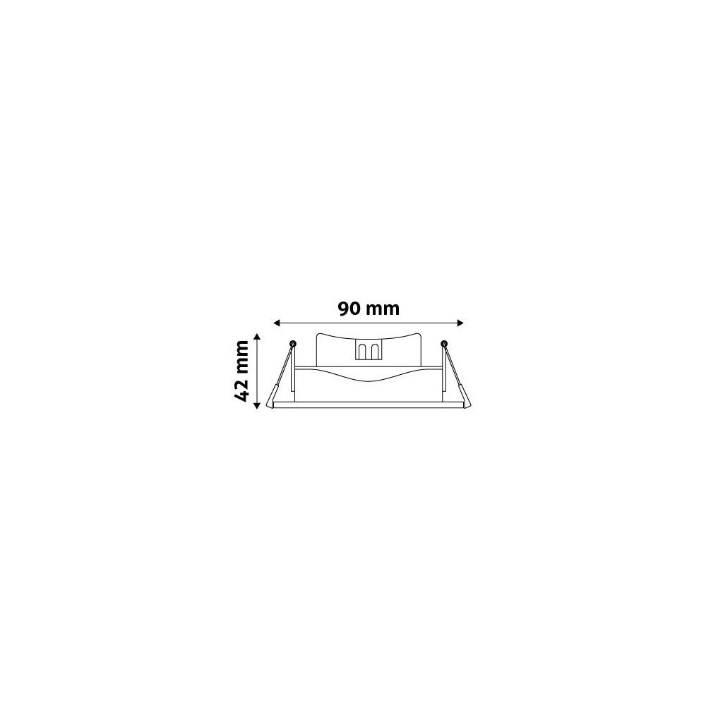 7W LED indbygningsspot - Ø7,5 cm hul, Ø9 cm mål, indbygget driver, 230V, 550lm, RA80