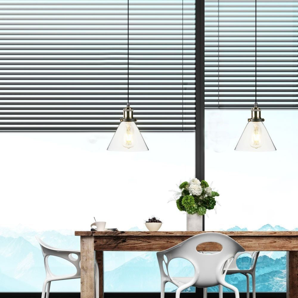 V-Tac Moderne Pendellampe - Gennemsigtig Glas, Ø18 cm, E27, Max. 60W
