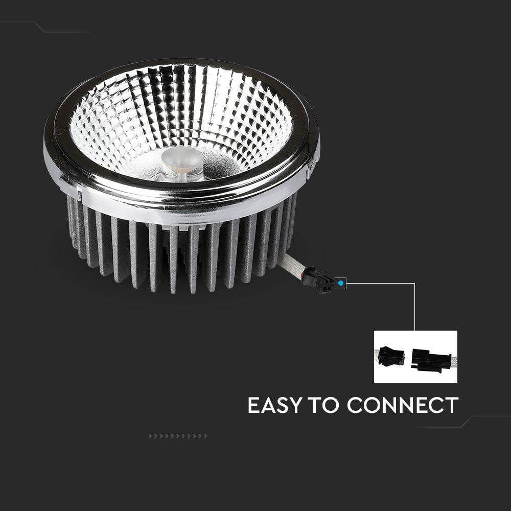V-Tac LED spot - 20W, varm hvid, 230V, G53 AR111, erstatter 130W, RA80