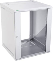 RACK 15HE FLATPAK 600X600 L.GRÅ, GLASDØR