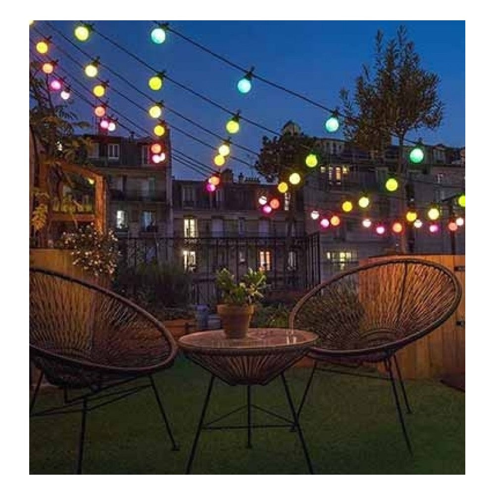 V-Tac LED lyskæde 5m med 10 stk. 0,5W RGB pærer inkl. lyskilde - 230V, 5W, 300lm