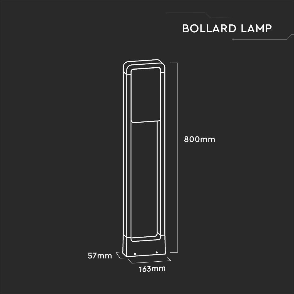 V-Tac 10W LED havelampe - Sort, 80 cm, IP65, 230V, 900lm, RA80, Samsung LED chip, 3 års garanti