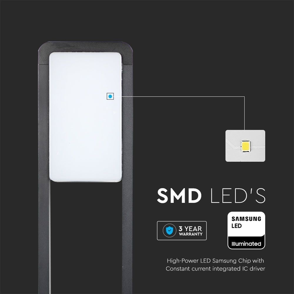 V-Tac 10W LED havelampe - Sort, 80 cm, IP65, 230V, 900lm, RA80, Samsung LED chip, 3 års garanti