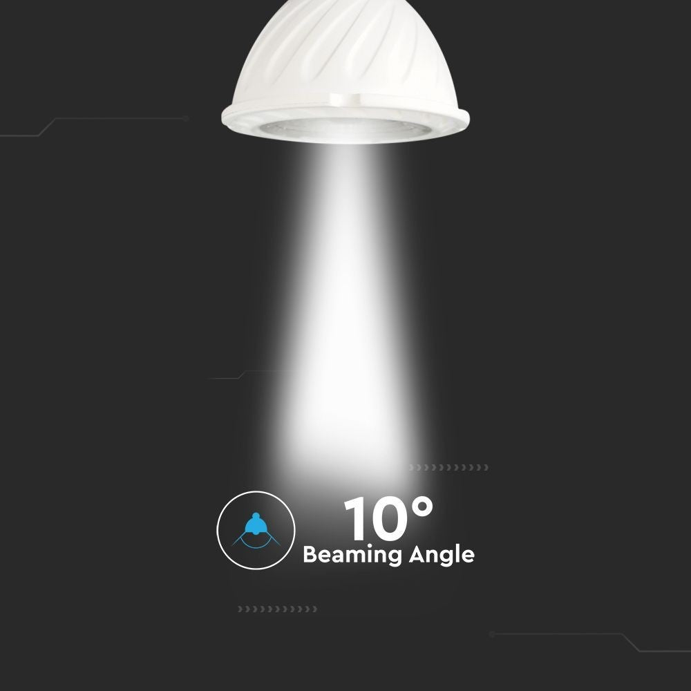 V-Tac 6W LED spot, 10° - Samsung LED chip, Ekstra fokuseret, 230V, GU10, 500lm, RA80, 5 års producentgaranti