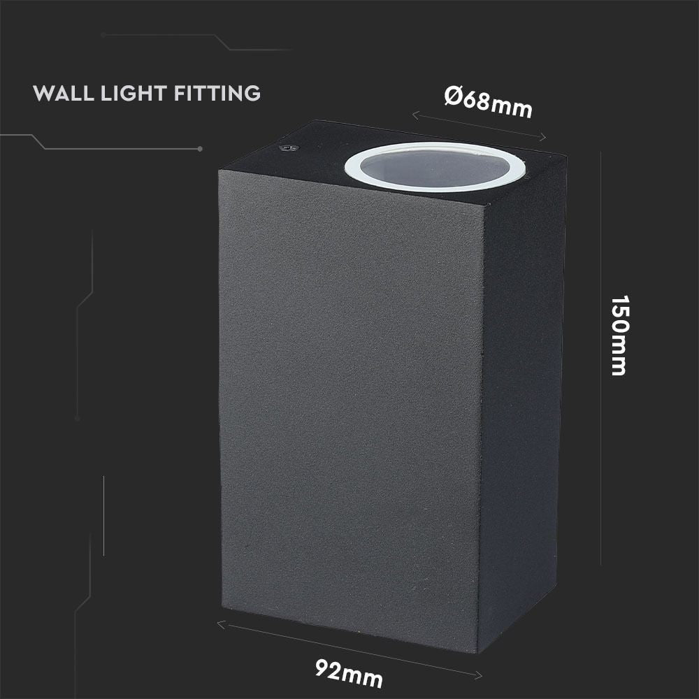 V-Tac udendørs væglampe med op/ned lys - IP44, GU10 fatning, uden lyskilde