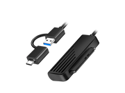 USB-A/USB-C til SATA adapter, USB 3.2 Gen1, Sort