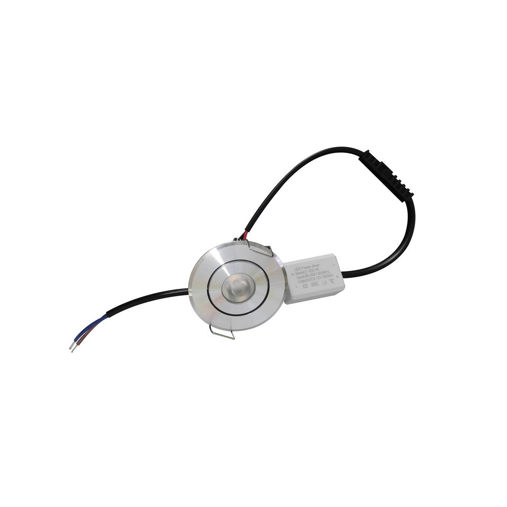 1,5W LED Indbygningsspot - Erstatter 15W, Ø4,2cm hul, Ø5,2cm mål, 2,2cm høj, 230V, 95lm, RA82